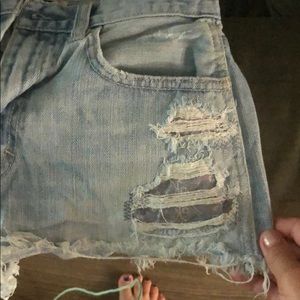 high-waisted jean shorts